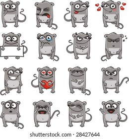 16 smiley mice individually grouped for easy copy-n-paste. Vector. (2)