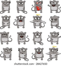 16 smiley mice individually grouped for easy copy-n-paste. Vector. (1)