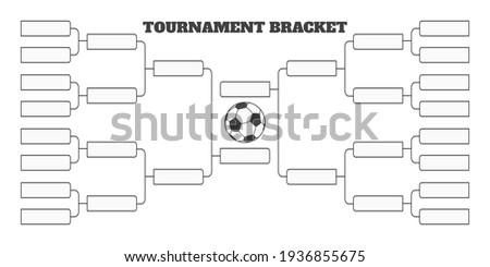16 soccer team tournament bracket championship template flat style design vector illustration isolated on white background. Championship bracket schedule for soccer, football game spreadsheet.