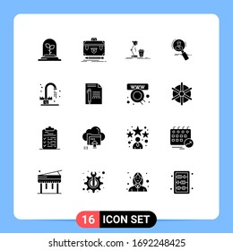 16 Solid Glyph concept for Websites Mobile and Apps personal; hr; studio; employee; flash Editable Vector Design Elements