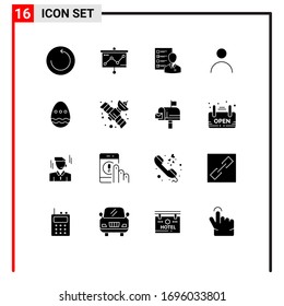 16 Solid Glyph concept for Websites Mobile and Apps profile; personal; abilities; skills; man Editable Vector Design Elements