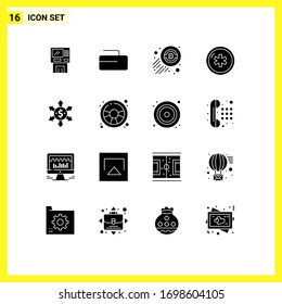 16 Solid Glyph concept for Websites Mobile and Apps medical; health; curling; ambulance; trading Editable Vector Design Elements