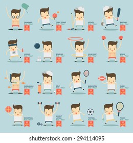 16 sportsman activities and calories burned infographics vector