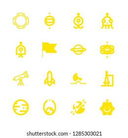 16 star icons with sun and alien in this set