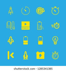 16 start icons with idea and stopwatch in this set