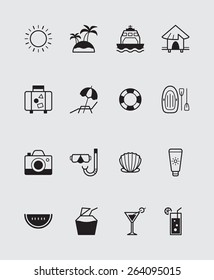 16 Summer icons black