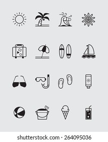 16 Summer icons black