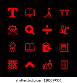 16 text icons with text lines and message in this set