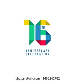 16 th Anniversary Celebration Vector Template Design Illustration