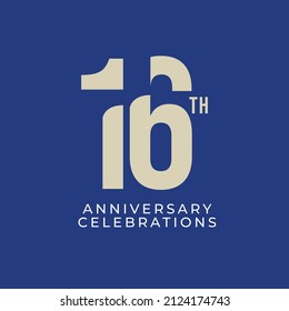16 Th Anniversary Celebration Vector Template Design Illustration