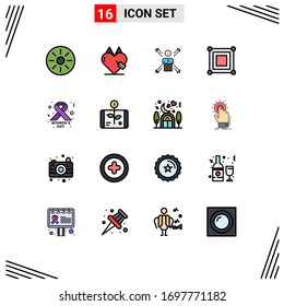 16 Thematic Vector Flat Color Filled Lines and Editable Symbols of game; ways; favorite; person; employee Editable Creative Vector Design Elements