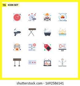 16 Thematic Vector Flat Colors and Editable Symbols of virtual; shapes; watch; environment; table Editable Pack of Creative Vector Design Elements