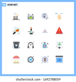 16 Thematic Vector Flat Colors and Editable Symbols of search stats; graph analysis; magnifier; data analyzing; mobile Editable Pack of Creative Vector Design Elements