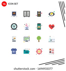 16 Thematic Vector Flat Colors and Editable Symbols of featured star; views; closet; marketing; machine Editable Pack of Creative Vector Design Elements