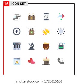 16 Thematic Vector Flat Colors and Editable Symbols of button; direction; arrow; right; mobile Editable Pack of Creative Vector Design Elements