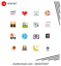 16 Colores planos vectoriales temáticos y símbolos editables de inversión; moda; móvil; bolsa; Paquete social editable de elementos de diseño de vectores creativos