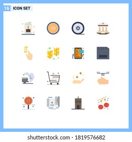 16 Thematic Vector Flat Colors and Editable Symbols of finger; web; black film; school; vintage reel Editable Pack of Creative Vector Design Elements
