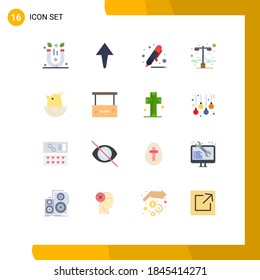16 Thematic Vector Flat Colors and Editable Symbols of baby; chicken; education; road light; light Editable Pack of Creative Vector Design Elements