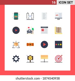 16 Thematic Vector Flat Colors and Editable Symbols of abstract; develop; river; computer; app Editable Pack of Creative Vector Design Elements