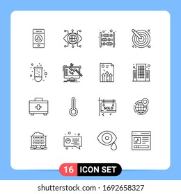 16 Thematic Vector Outlines and Editable Symbols of design; creative; counter; artistic; payment Editable Vector Design Elements