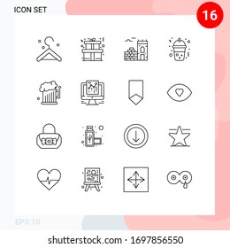 16 Thematic Vector Outlines and Editable Symbols of google; analytics; frappe; fathers day; dad Editable Vector Design Elements