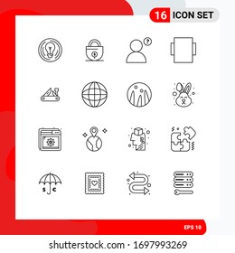 16 Thematic Vector Outlines and Editable Symbols of swiss; multitool; lock; knife; rotate Editable Vector Design Elements