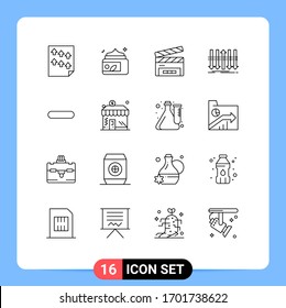 16 Thematic Vector Outlines and Editable Symbols of individuality; distinction; spa; business; film flap Editable Vector Design Elements