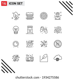 16 Thematic Vector Outlines and Editable Symbols of idea; design; spring; concept; builder Editable Vector Design Elements