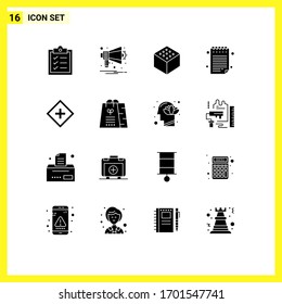 16 Thematic Vector Solid Glyphs and Editable Symbols of gift; support; edge; service; help Editable Vector Design Elements