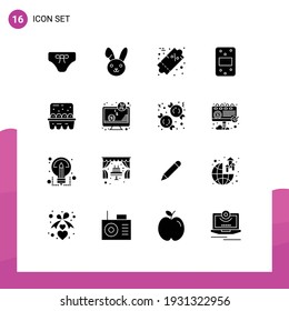 16 Thematic Vector Solid Glyphs and Editable Symbols of eggs; baking; discount; pack; flour Editable Vector Design Elements