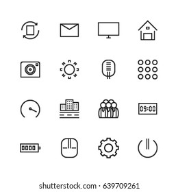 16 Thin line icons for web and mobile