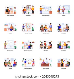 16 Top Trendy Business Flat Illustrations 