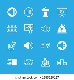 16 training icons with speakers and positive and negative in this set