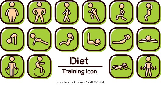 16 tipos de íconos de dieta y formación