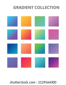 16 UI Gradient Color Swatches. Vector gradients background. Web Gradient. X style trend colors - Vector art, can used in illustrations. modern 2022