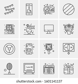 16 Universal Business Icons Vector. Creative Icon Illustration to use in web and Mobile Related project.