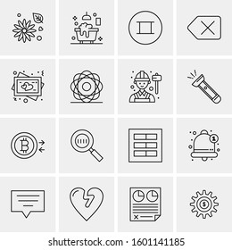 16 Universal Business Icons Vector. Creative Icon Illustration to use in web and Mobile Related project.