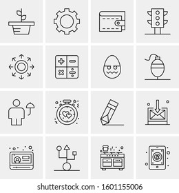 16 Universal Business Icons Vector. Creative Icon Illustration to use in web and Mobile Related project.