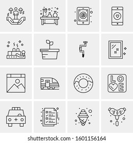 16 Universal Business Icons Vector. Creative Icon Illustration to use in web and Mobile Related project.