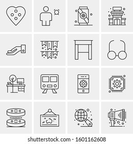 16 Universal Business Icons Vector. Creative Icon Illustration to use in web and Mobile Related project.