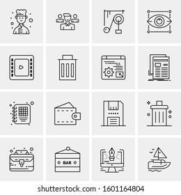 16 Universal Business Icons Vector. Creative Icon Illustration to use in web and Mobile Related project.