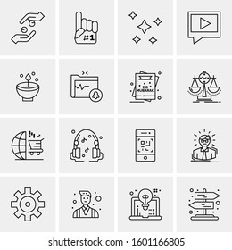 16 Universal Business Icons Vector. Creative Icon Illustration to use in web and Mobile Related project.