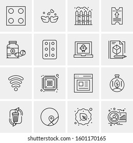 16 Universal Business Icons Vector. Creative Icon Illustration to use in web and Mobile Related project.