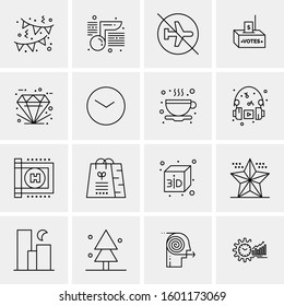 16 Universal Business Icons Vector. Creative Icon Illustration to use in web and Mobile Related project.