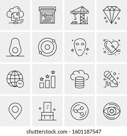 16 Universal Business Icons Vector. Creative Icon Illustration to use in web and Mobile Related project.