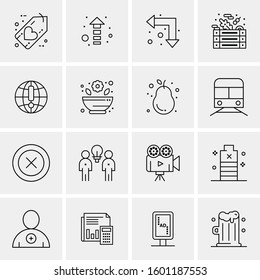 16 Universal Business Icons Vector. Creative Icon Illustration to use in web and Mobile Related project.