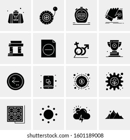 16 Universal Business Icons Vector. Creative Icon Illustration to use in web and Mobile Related project.