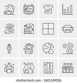 16 Universal Business Icons Vector. Creative Icon Illustration to use in web and Mobile Related project.