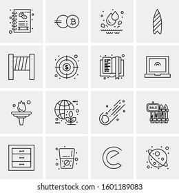 16 Universal Business Icons Vector. Creative Icon Illustration to use in web and Mobile Related project.
