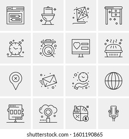 16 Universal Business Icons Vector. Creative Icon Illustration to use in web and Mobile Related project.